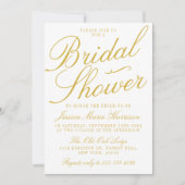 Fancy Gold & White Bridal Shower-uitnodigingen Kaart (Voorkant)
