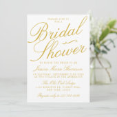 Fancy Gold & White Bridal Shower-uitnodigingen Kaart (Staand voorkant)