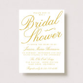 Fancy Gold & White Bridal Shower-uitnodigingen Kaart