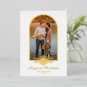 Fancy Golden Arch-effect met kerstmis  Folie Uitnodiging (Staand Voorkant)