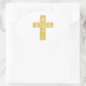 Fancy Golden Cross Ovale Sticker (Tas)