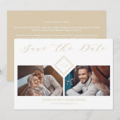 Fancy Golden Initials Chic Ornament Sophisticated Save The Date (Voorkant / Achterkant)