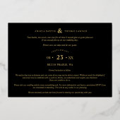 Fancy Golden Minimalist Branches Frame 4 Photos Folie Uitnodiging (Achterkant)