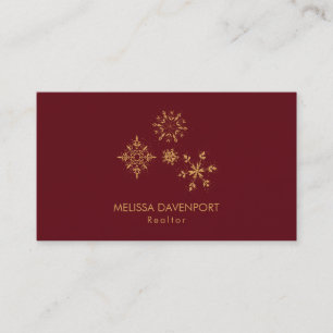 Fancy Golden Snowflakes Visitekaartje