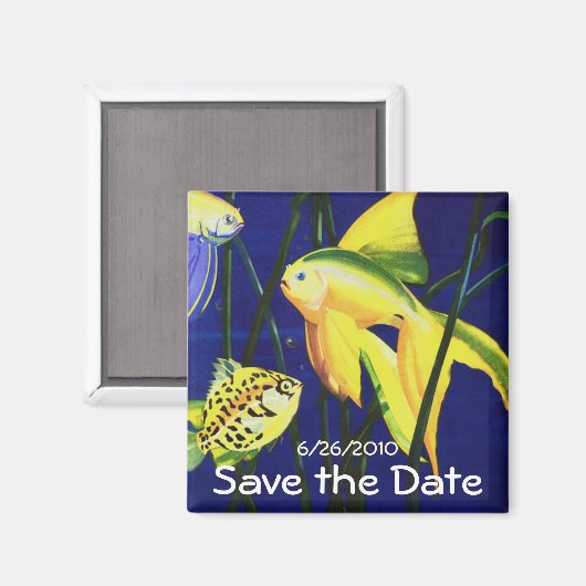 Fancy Goldfish Aquarium, sparen de Datum! Magneet (Voorkant / Achterkant)