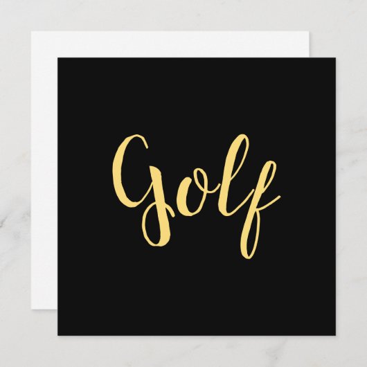 Fancy GOLF script op vet modern elegant zwart Aankondiging (Voorkant / Achterkant)