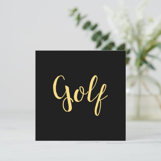 Fancy GOLF script op vet modern elegant zwart Aankondiging (Staand voorkant)