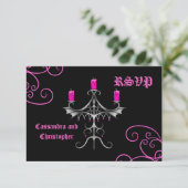 Fancy Gothic candelabra-hotroze op zwarte bruiloft (Staand voorkant)