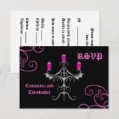 Fancy Gothic candelabra-hotroze op zwarte bruiloft (Voorkant / Achterkant)