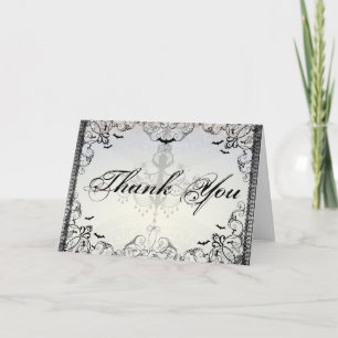 Fancy Gothic Vleermuizen Halloween Bruiloft bedank Bedankkaart