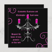 Fancy Gotische kandelaar heet roze op zwarte bruid Kaart (Voorkant / Achterkant)