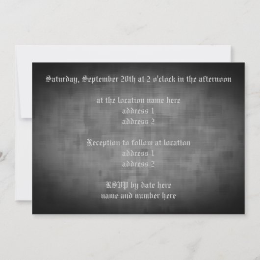 Fancy Gotische kandelaar op grijs spooky bruiloft Kaart (Achterkant)