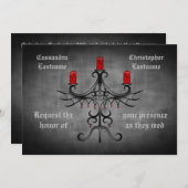 Fancy Gotische kandelaar op grijs spooky bruiloft Kaart (Voorkant / Achterkant)