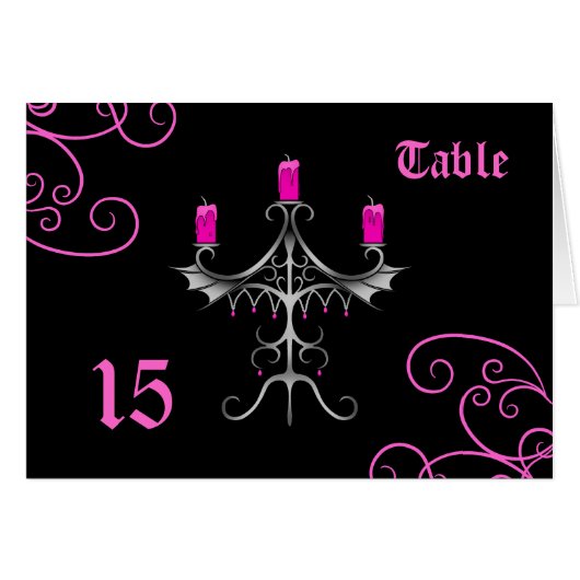 Fancy Gotische kandelaar trouwtafel nummer (Voorkant Horizontaal)