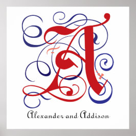 Fancy gotische Petten Letter A, 300dpi PNG-Poster Poster