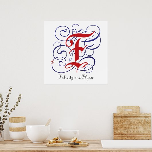Fancy gotische Petten Letter F, 300dpi PNG-Poster Poster (Keuken)