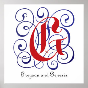 Fancy gotische Petten Letter G, 300dpi PNG-Poster Poster