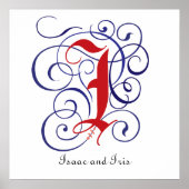 Fancy gotische Petten Letter I, 300dpi PNG-Poster Poster (Voorkant)