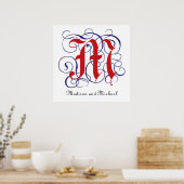 Fancy gotische Petten Letter M, 300dpi PNG Poster (Keuken)