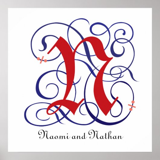 Fancy gotische Petten Letter N, 300dpi PNG-Poster Poster (Voorkant)