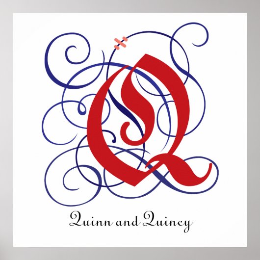 Fancy gotische Petten Letter Q, 300dpi PNG-Poster Poster (Voorkant)