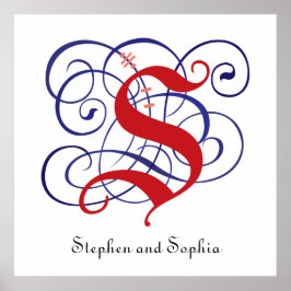 Fancy gotische Petten Letter S, 300dpi PNG-Poster Poster