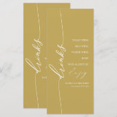 Fancy Goud 4x9 Trouwdrankmenu kaart voor bord (Voorkant / Achterkant)