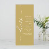 Fancy Goud 4x9 Trouwdrankmenu kaart voor bord (Staand voorkant)