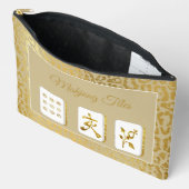 Fancy Goud en Bruine Mahjong Tegels Zak Etui (Open)