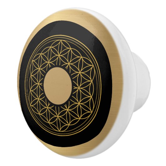 Fancy Goud en Zwart Keramische Knop (Rechts)