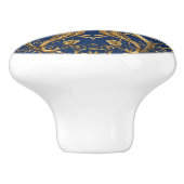 Fancy goud op blauw keramische knop (Zijkant)