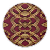 Fancy Goud op Robijn Keramische Knop (Voorkant)