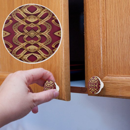 Fancy Goud op Robijn Keramische Knop