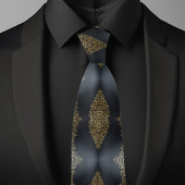 Fancy goud op zwart stropdas