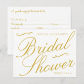 Fancy Goud & Wit Vrijgezellenfeest Recept Kaarten (Voorkant / Achterkant)