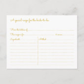 Fancy Goud & Wit Vrijgezellenfeest Recept Kaarten (Achterkant)