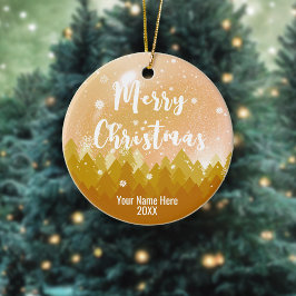 fancy goudblauw met een vreedzame sneeuwkerst ornament