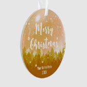 fancy goudblauw met een vreedzame sneeuwkerst ornament (voorkant)