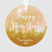 fancy goudblauw met een vreedzame sneeuwkerst ornament (achterkant)