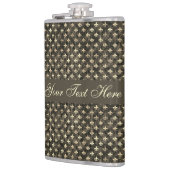 Fancy goudbruine vulkaan De Lis Vinyl Wrapped Kolf Heupfles (Links)