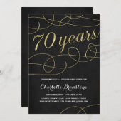 Fancy gouden 70e verjaardagsfeest kaart (Voorkant / Achterkant)