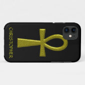 Fancy Gouden Ankh Case-Mate iPhone Case (Achterkant (horizontaal))