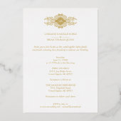 Fancy gouden baardfoto folie uitnodiging (Achterkant)