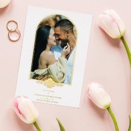 Fancy gouden baardfoto folie uitnodiging