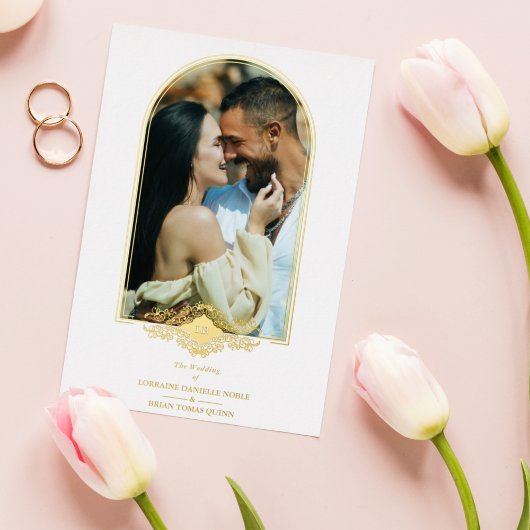 Fancy gouden baardfoto folie uitnodiging