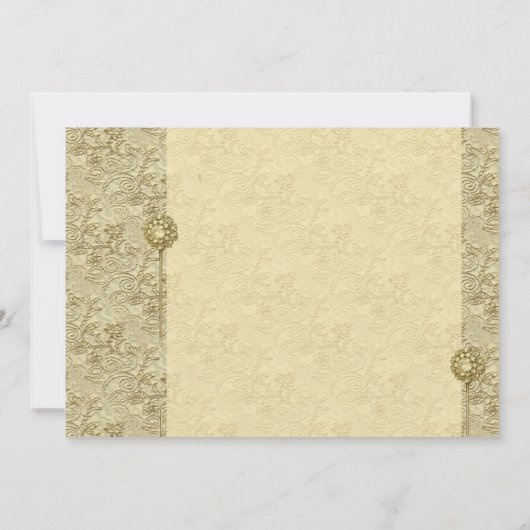 Fancy gouden  brocade-weddenschappen kaart (Achterkant)