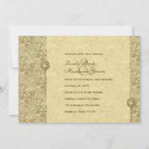 Fancy gouden  brocade-weddenschappen kaart