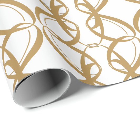 Fancy gouden bruiloft, Verloving & Jubileum Cadeaupapier (Rol Hoek)