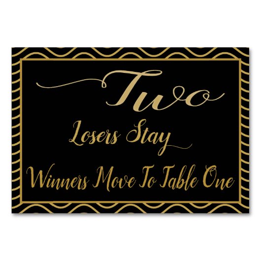 Fancy Gouden Bunco Tafel Kaart #2 (Voorkant)