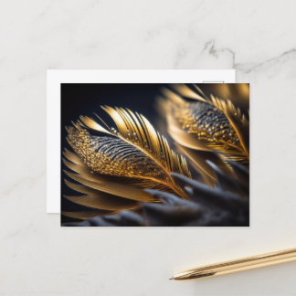 Fancy gouden decoratieve veren briefkaart